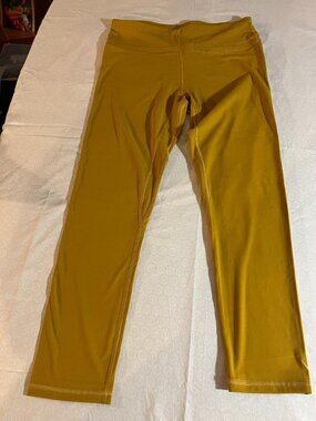 Figestin XXL High-waisted Gold/Mustard Leggings Nylon/Spandex
